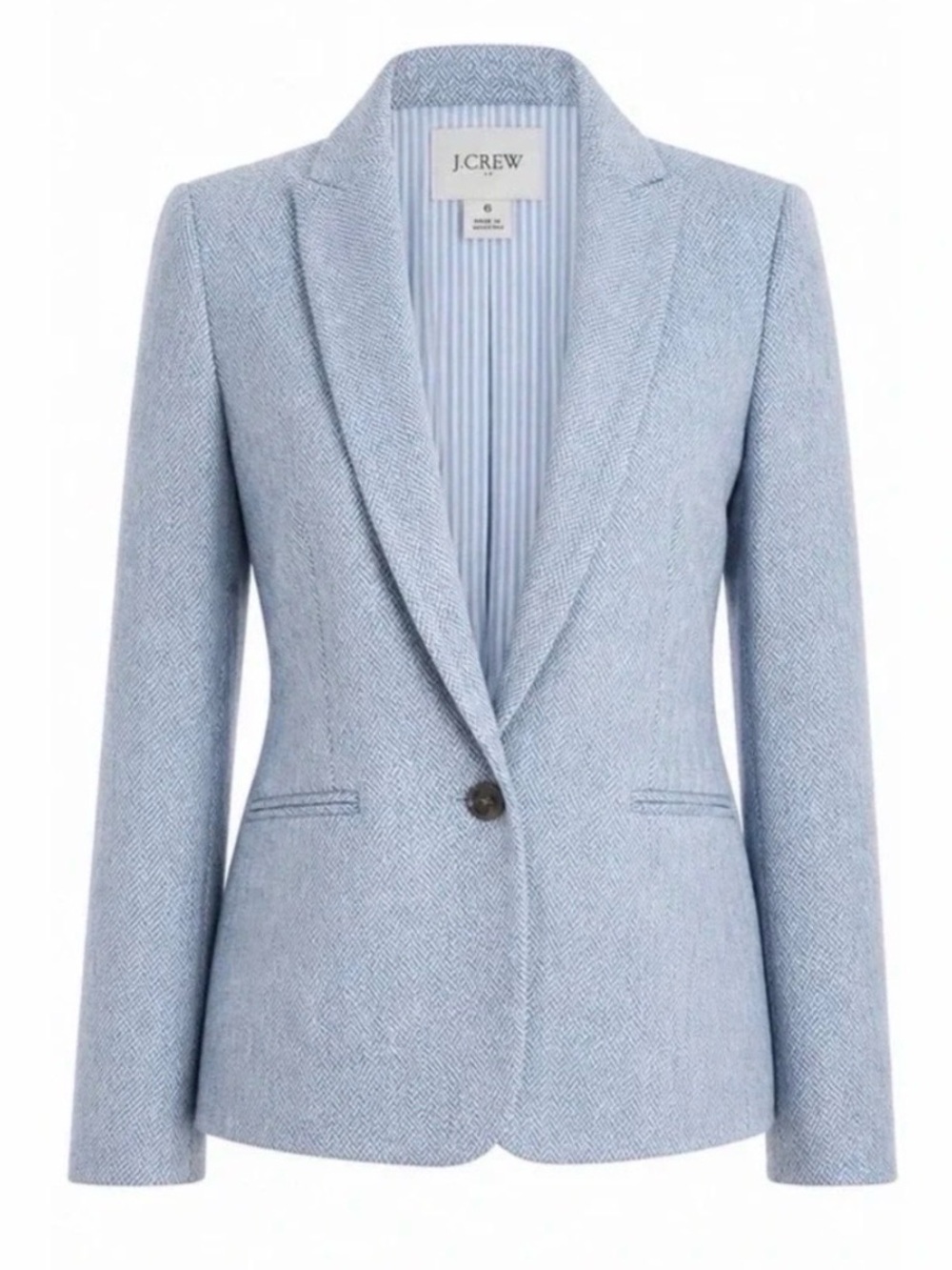 J. Crew Factory Herringbone One-Button Blazer